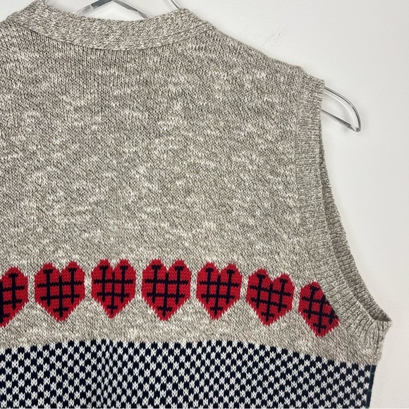 VINTAGE Sweater Loft Americana Intarsia Knit Teacher Vest Small Petite - Picture 11 of 13